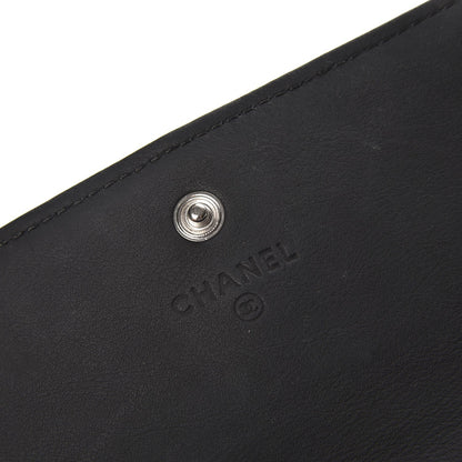 Chanel Lambskin Quilted Long Gusset Flap Wallet Black 5 of 9