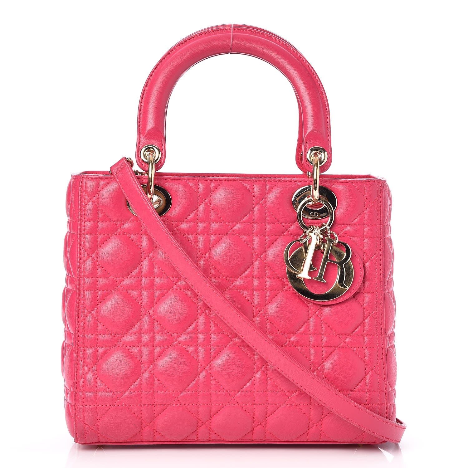 Christian Dior Lambskin Cannage Medium Lady Dior Pink 1 of 13