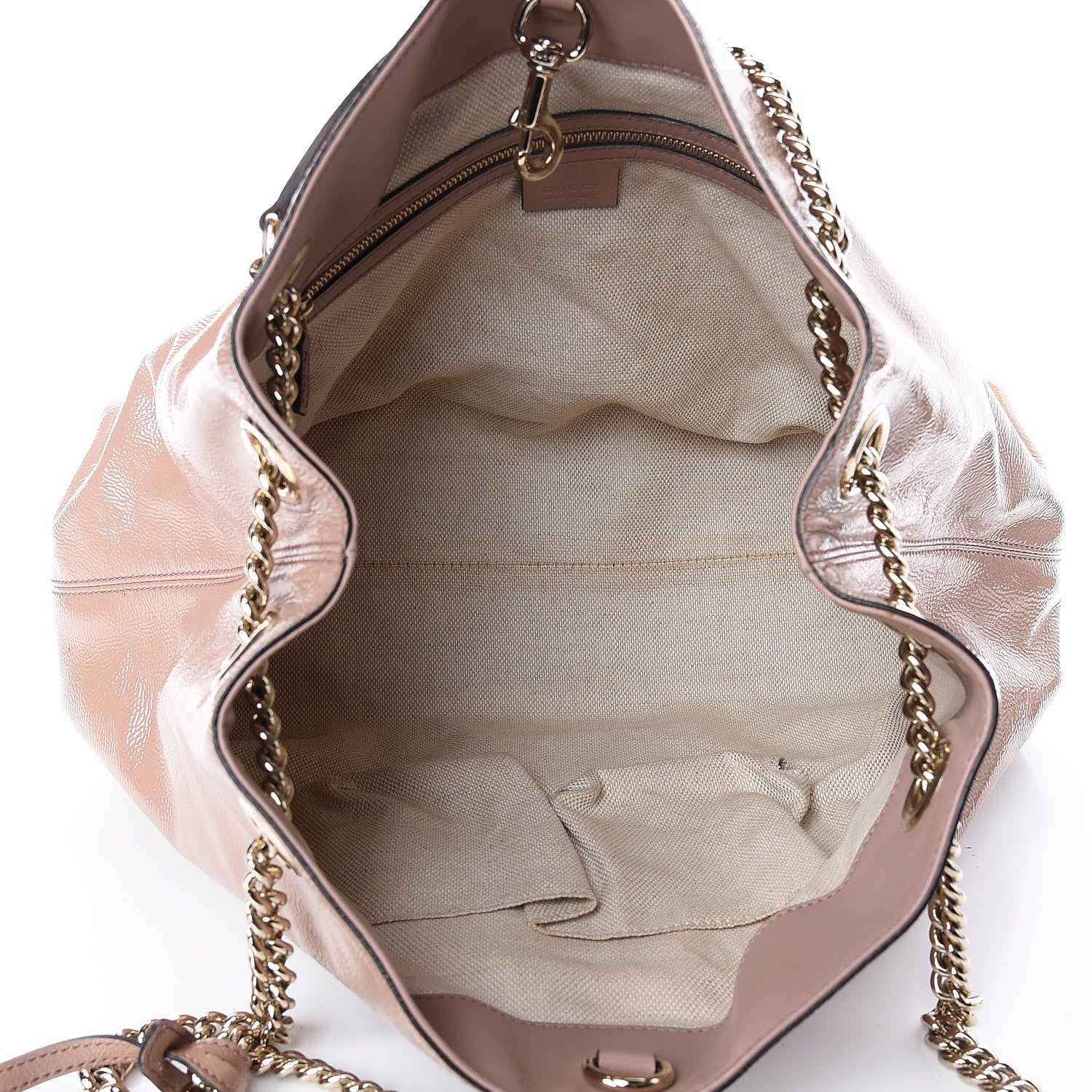 Gucci Patent Medium Soho Chain Shoulder Bag Dark Cipria 6 of 13