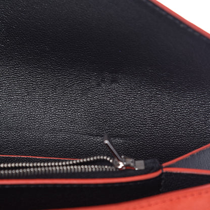 Celine Calfskin Suede Tri-Color Diamond Clutch Red 15 of 16