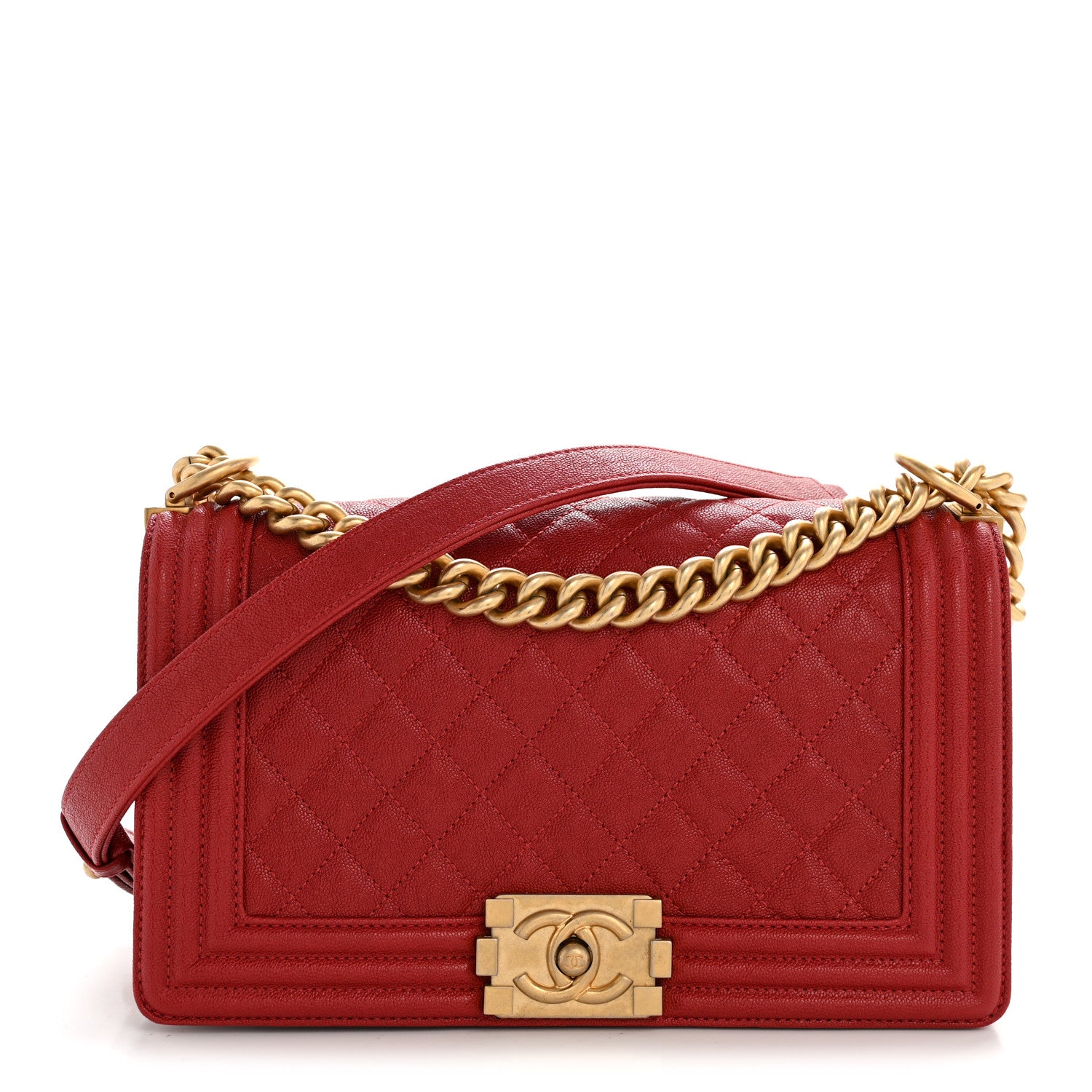 Chanel Lambskin Quilted Medium Boy Flap Red 1 of 11