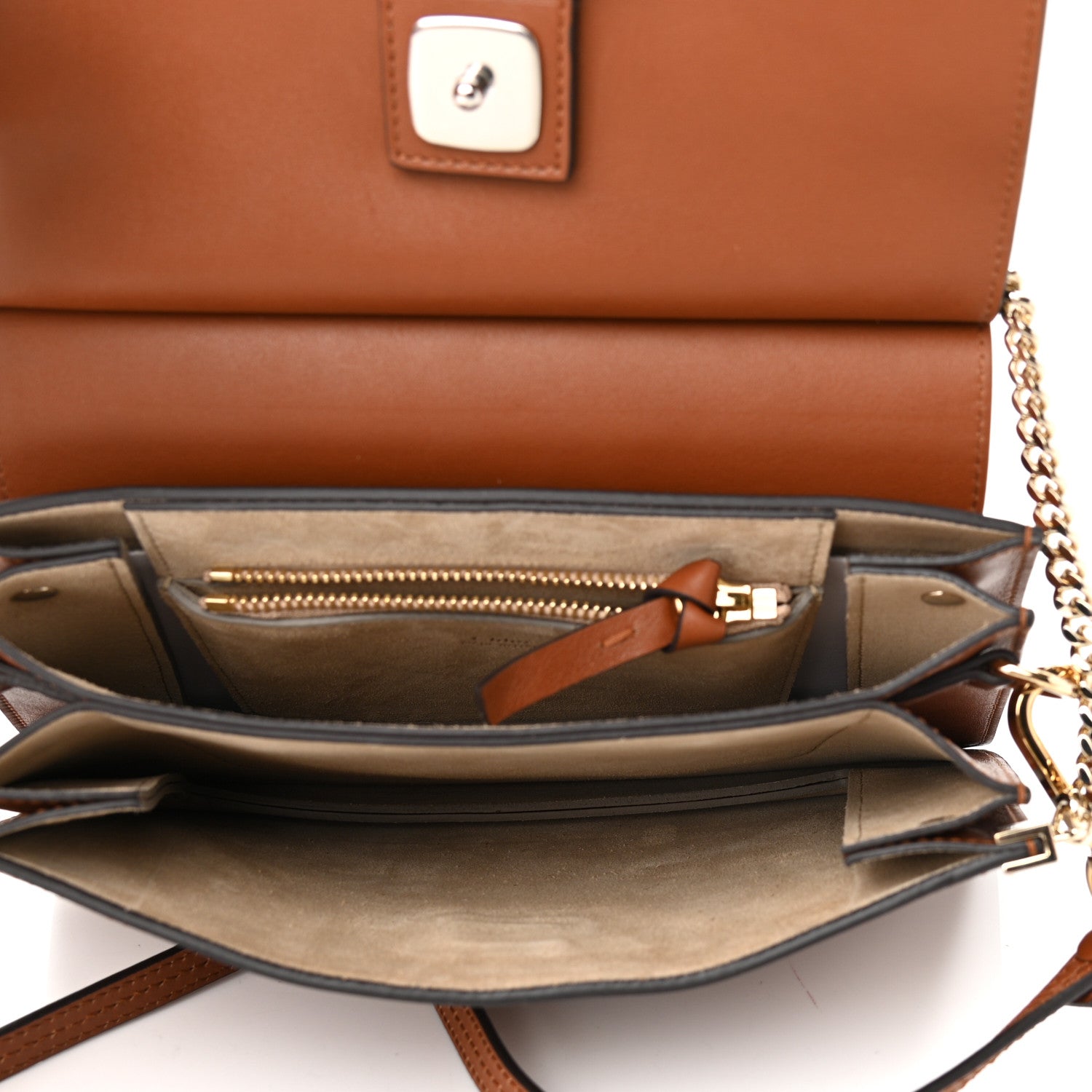 Chloe Suede Calfskin Small Faye Top Handle Bag Tobacco 5 of 11