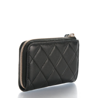 Chanel Lambskin Quilted Key Holder Case Black 3 of 7