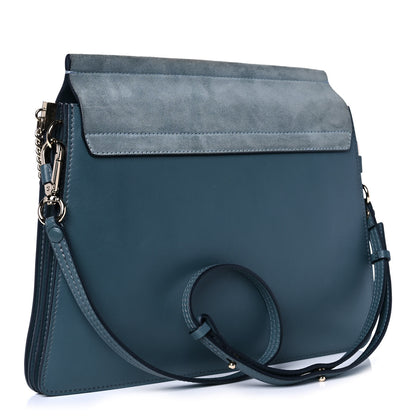 Chloe Suede Calfskin Medium Faye Shoulder Bag Cloudy Blue 2 of 10