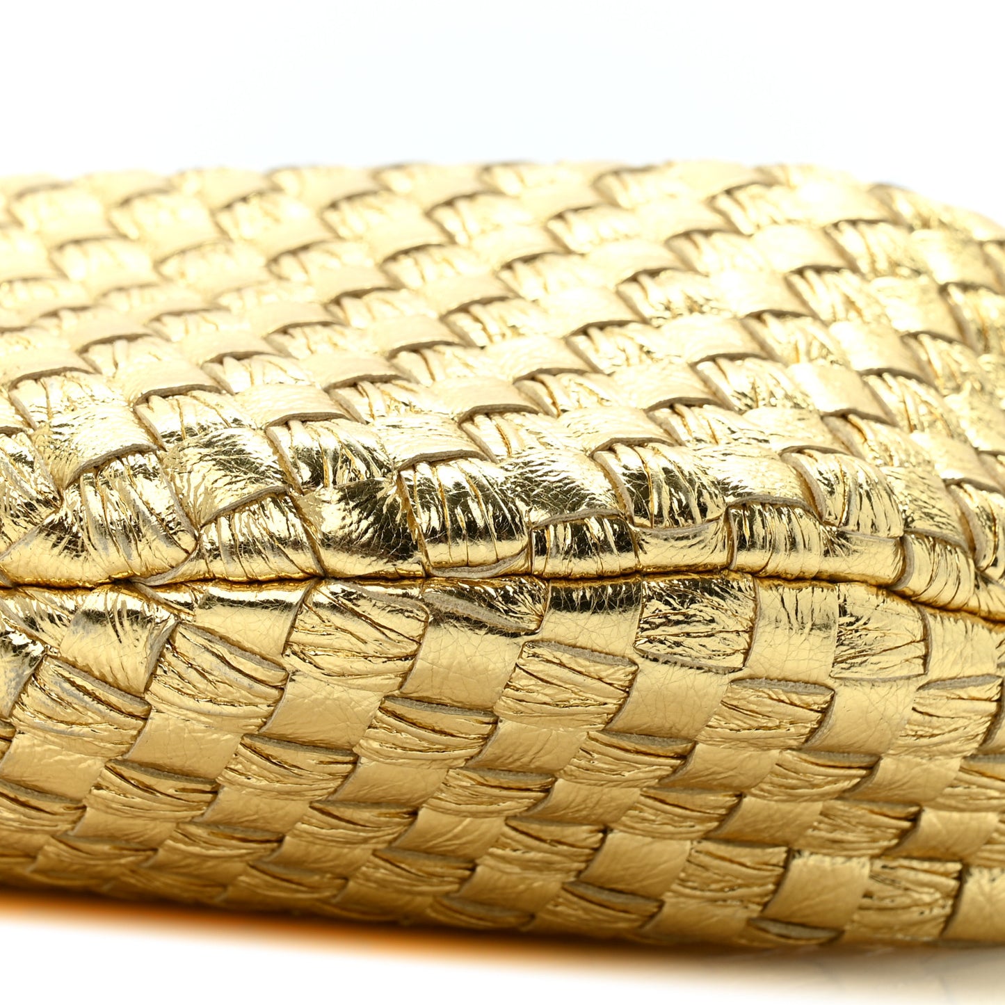 Metallic Nappa Intrecciato Mini Jodie Gold