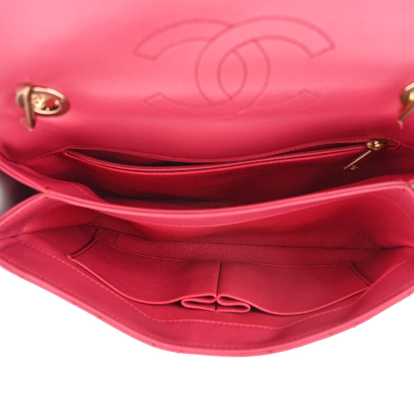 Lambskin Quilted Medium Trendy CC Flap Pink