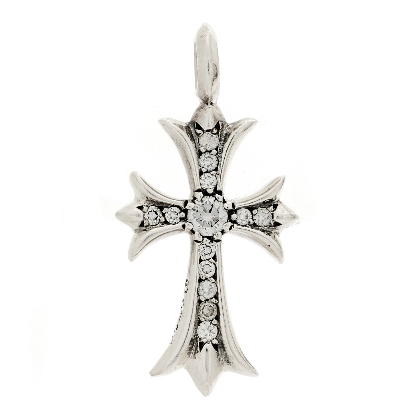 Sterling Silver Diamond CH Cross Pendant