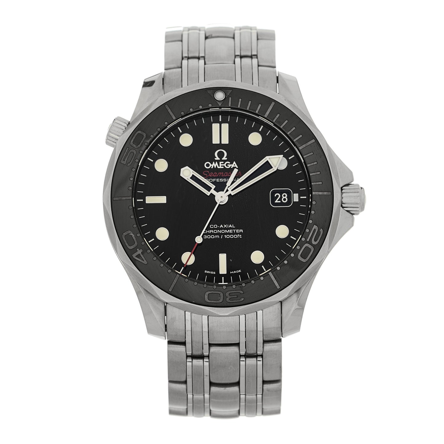 Stainless Steel 41mm Seamaster Professional Co-Axial Diver Automatic Watch Black 212.30.41.20.01.003