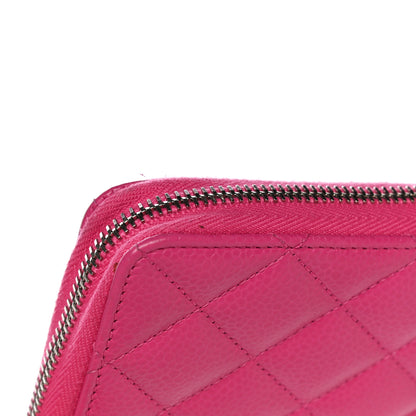 Chanel Caviar Quilted Large Gusset Zip Around Wallet Pink 20 of 21