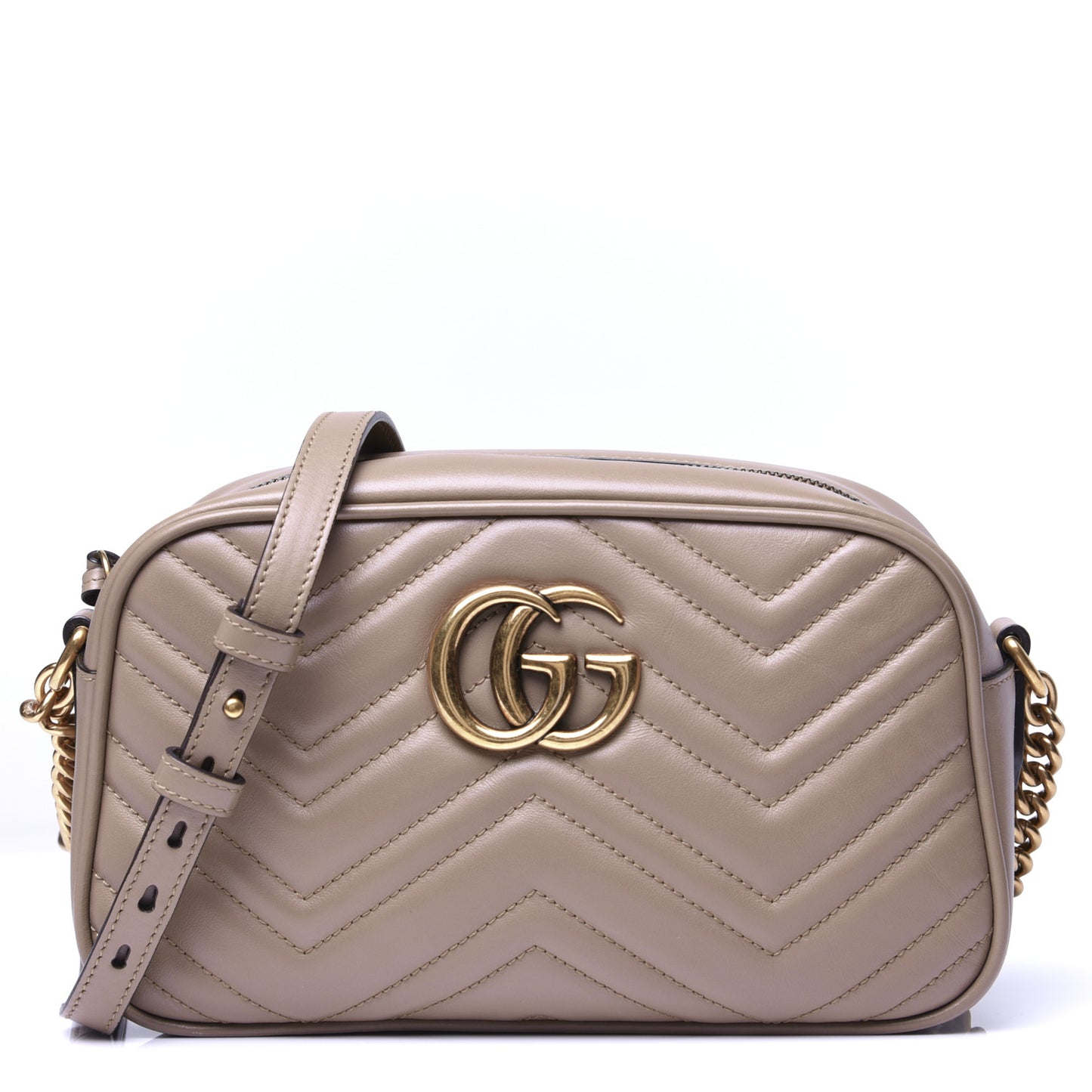 Calfskin Matelasse Small GG Marmont Chain Shoulder Bag Porcelain Rose