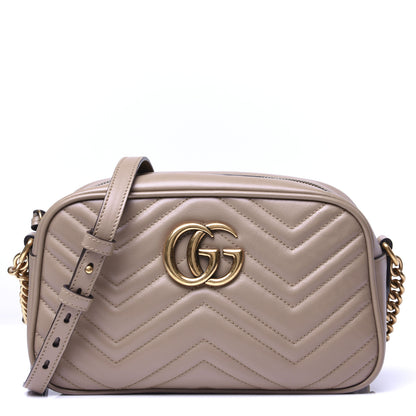 Gucci Calfskin Matelasse Small GG Marmont Chain Shoulder Bag Porcelain Rose 1 of 10