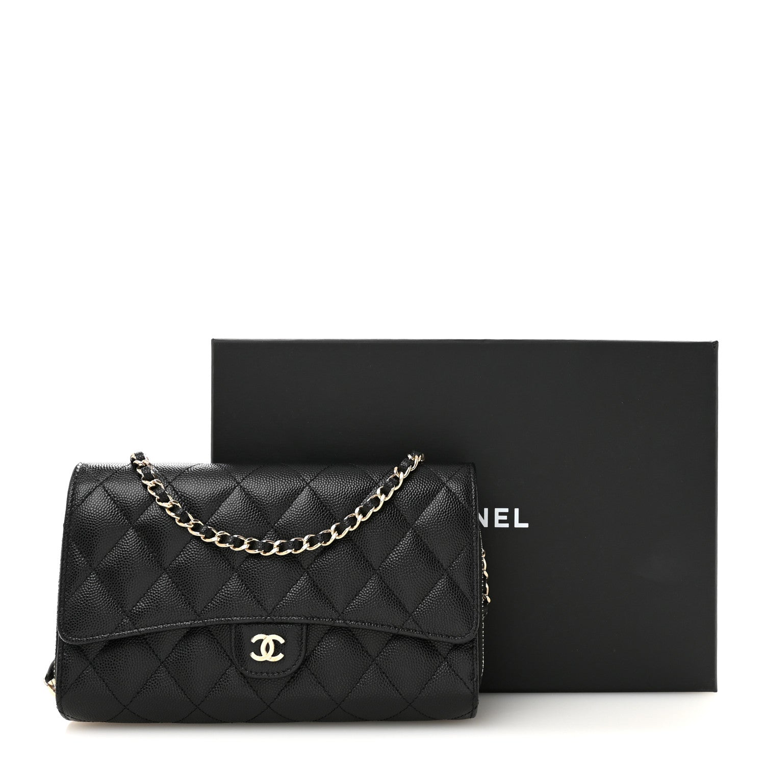 Chanel Caviar Quilted Phone Holder Wallet on Removable Chain Black 15 of 15