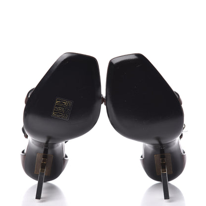 Saint Laurent Calfskin Opyum Sandals 38 Brown 5 of 10