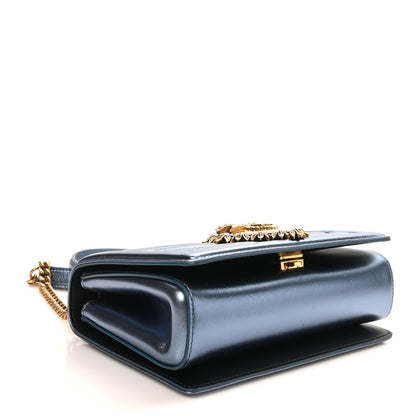 Dolce & Gabbana Metallic Nappa Quilted Medium Devotion Crossbody Bag Blue 4 of 9