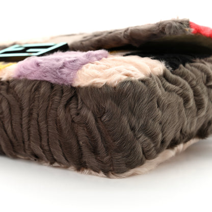 Fendi Astrakhan Fur Geometric Print Re-Edition Baguette Multicolor Tortora 10 of 12