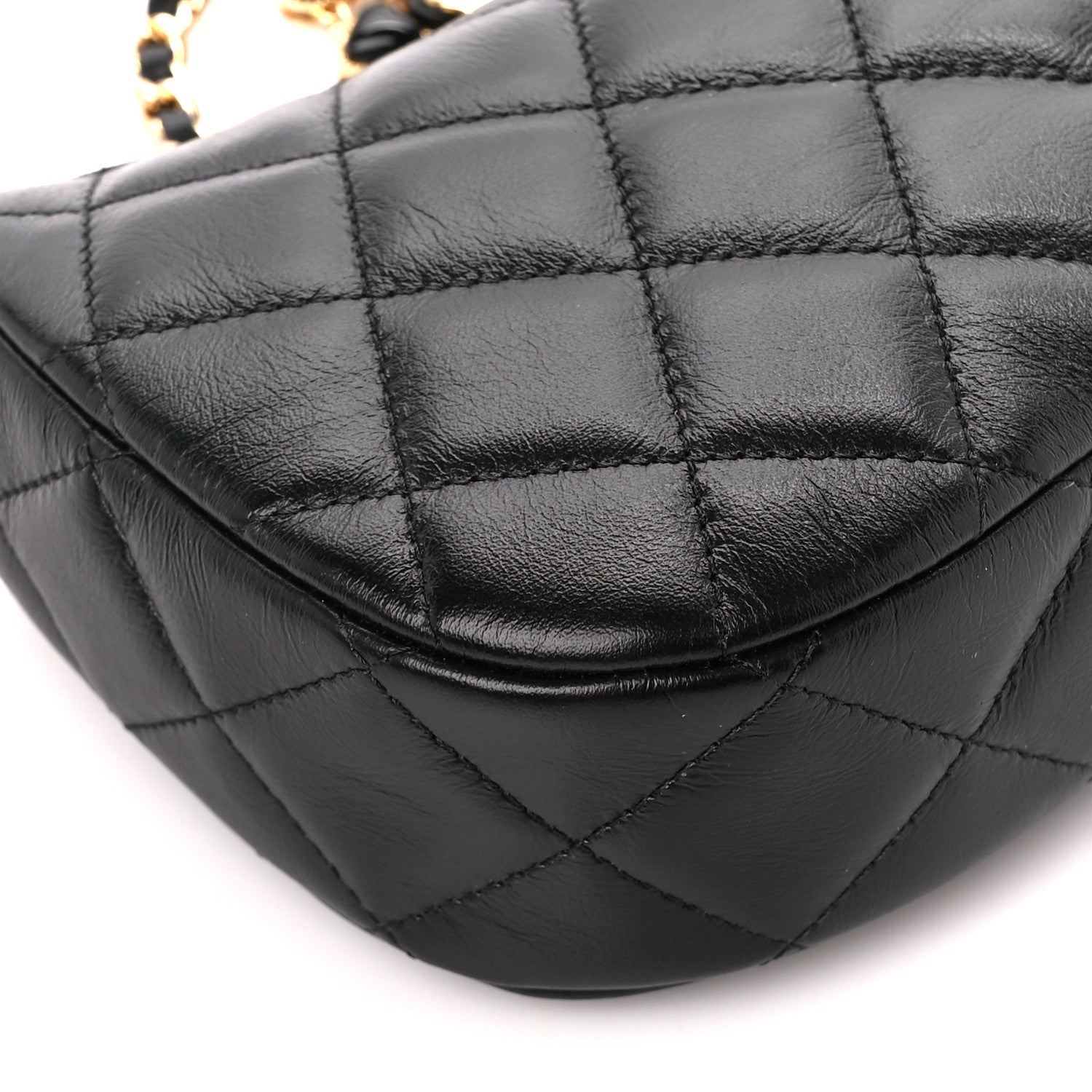 Chanel Shiny Crumpled Calfskin Quilted Enamel Heart Hobo Black 9 of 11