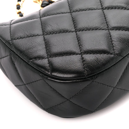 Chanel Shiny Crumpled Calfskin Quilted Enamel Heart Hobo Black 9 of 11