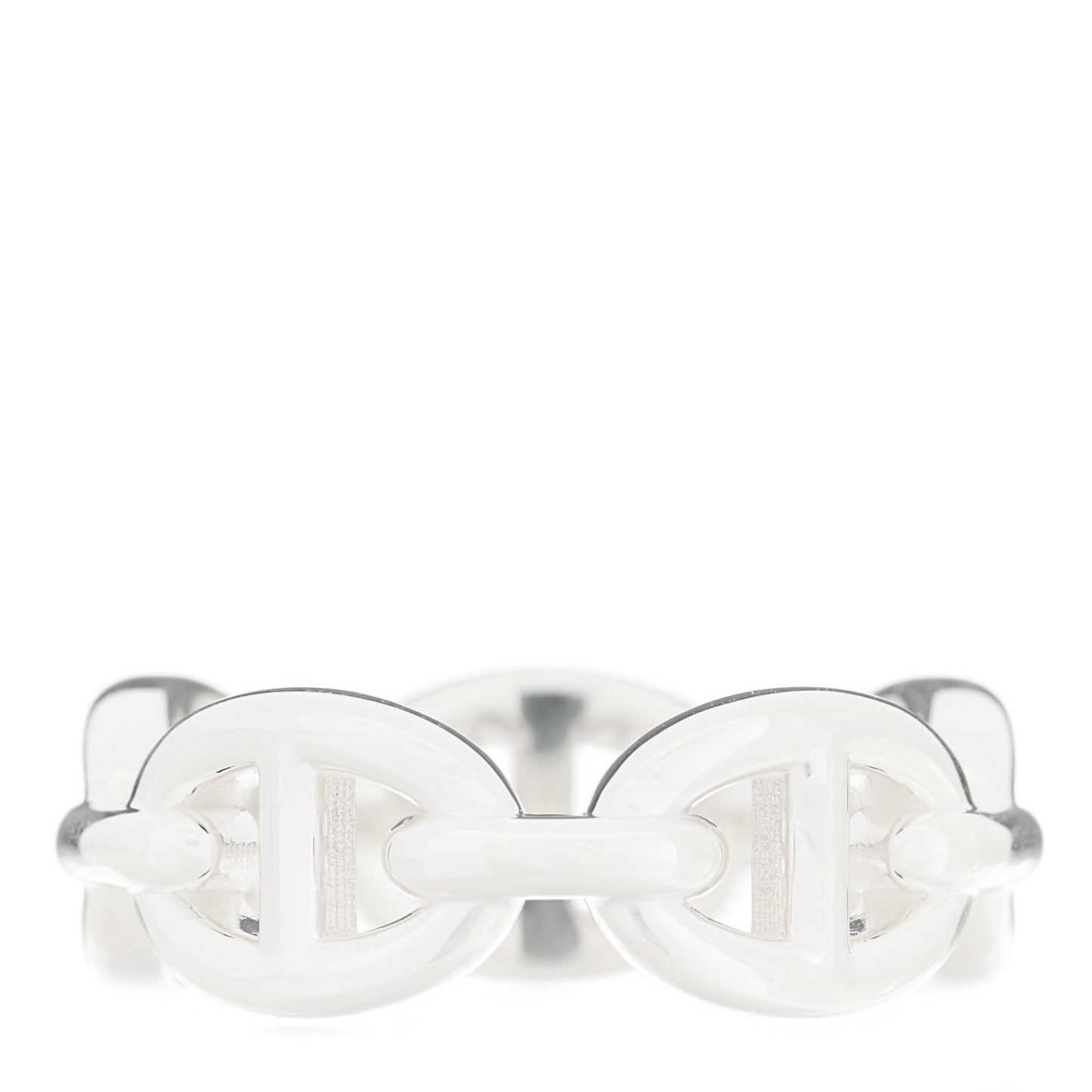 Sterling Silver PM Chaine d'Ancre Enchainee Band Ring 53 6.25
