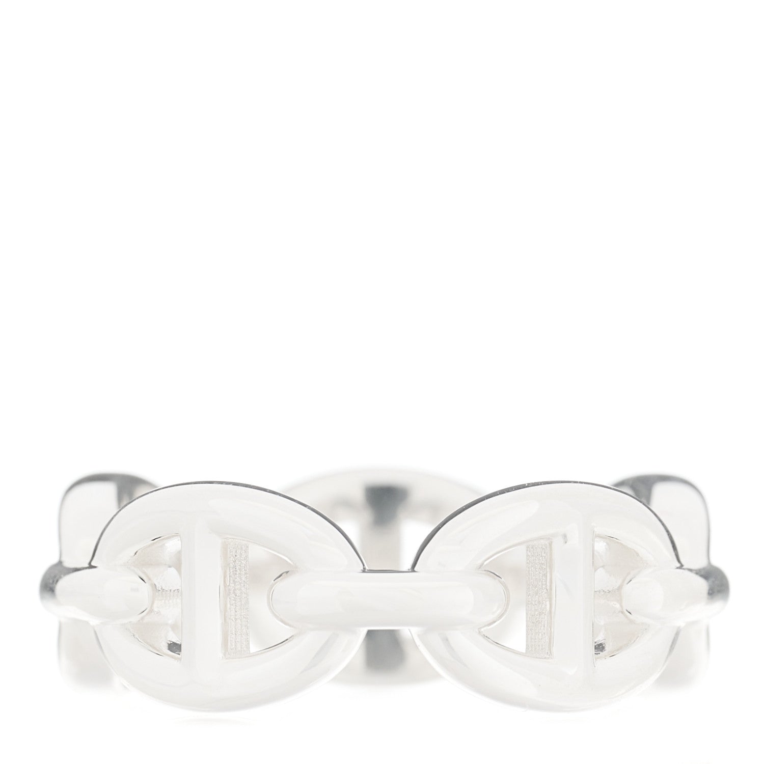 Hermes Sterling Silver PM Chaine d'Ancre Enchainee Band Ring 53 6.25 3 of 7