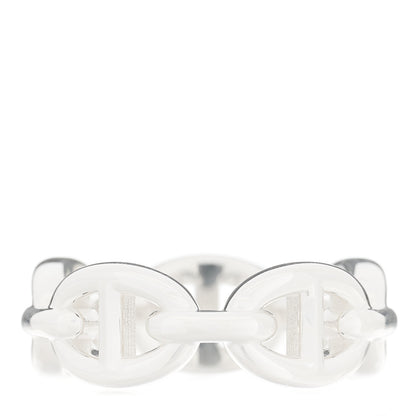 Hermes Sterling Silver PM Chaine d'Ancre Enchainee Band Ring 53 6.25 3 of 7