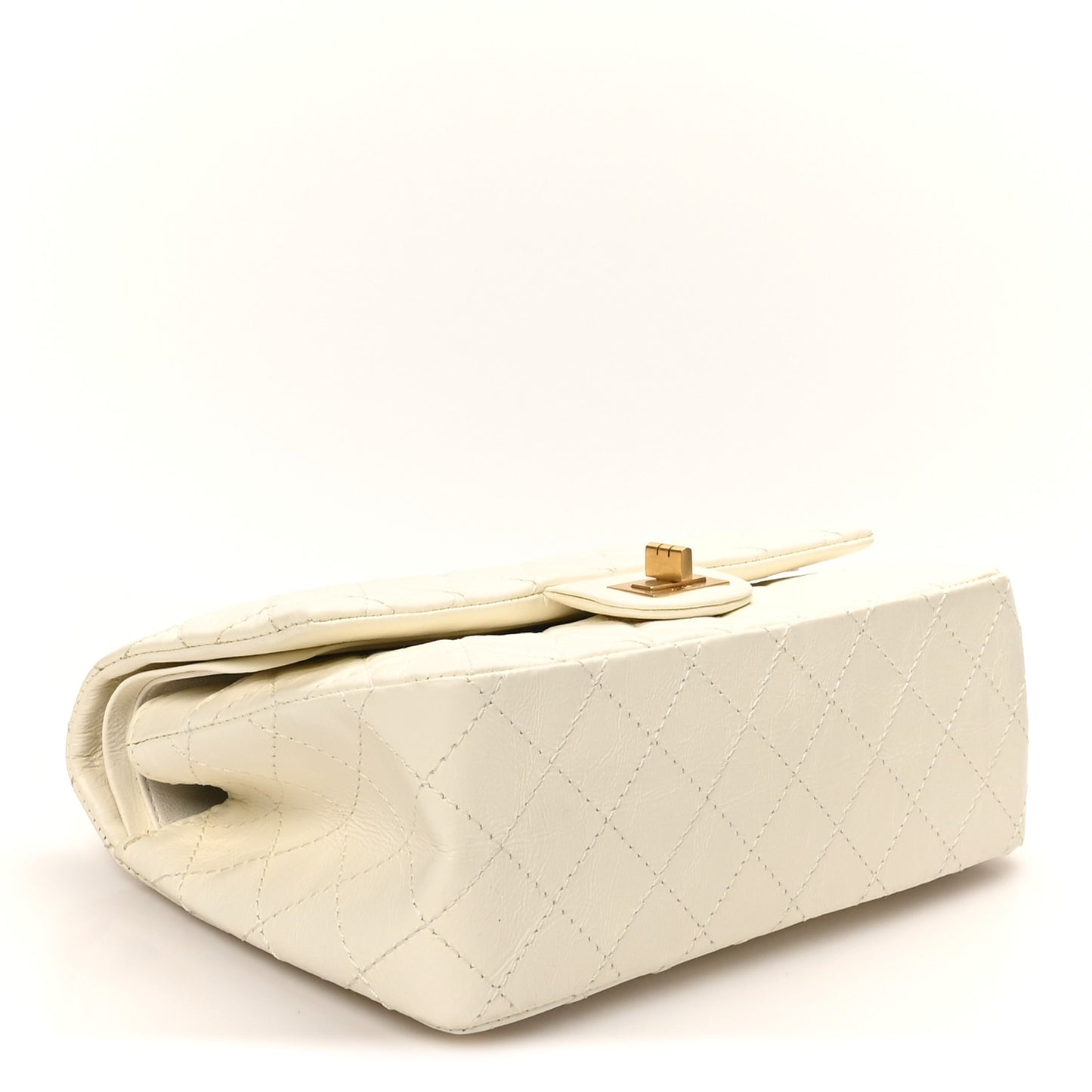 Aged Calfskin Quilted 2.55 Reissue 225 Flap White