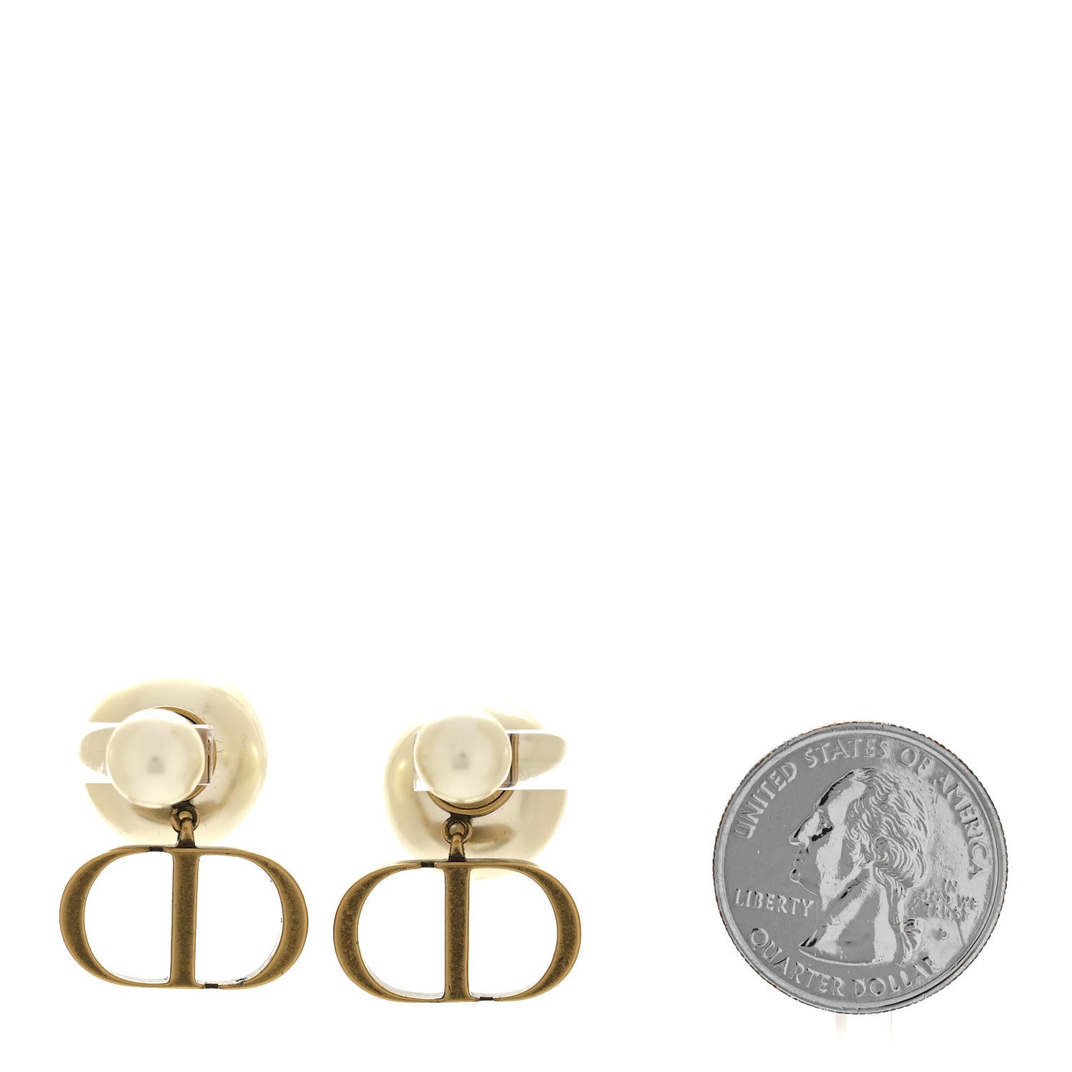 Christian Dior Metal Pearl Tribales Earrings Gold 2 of 5