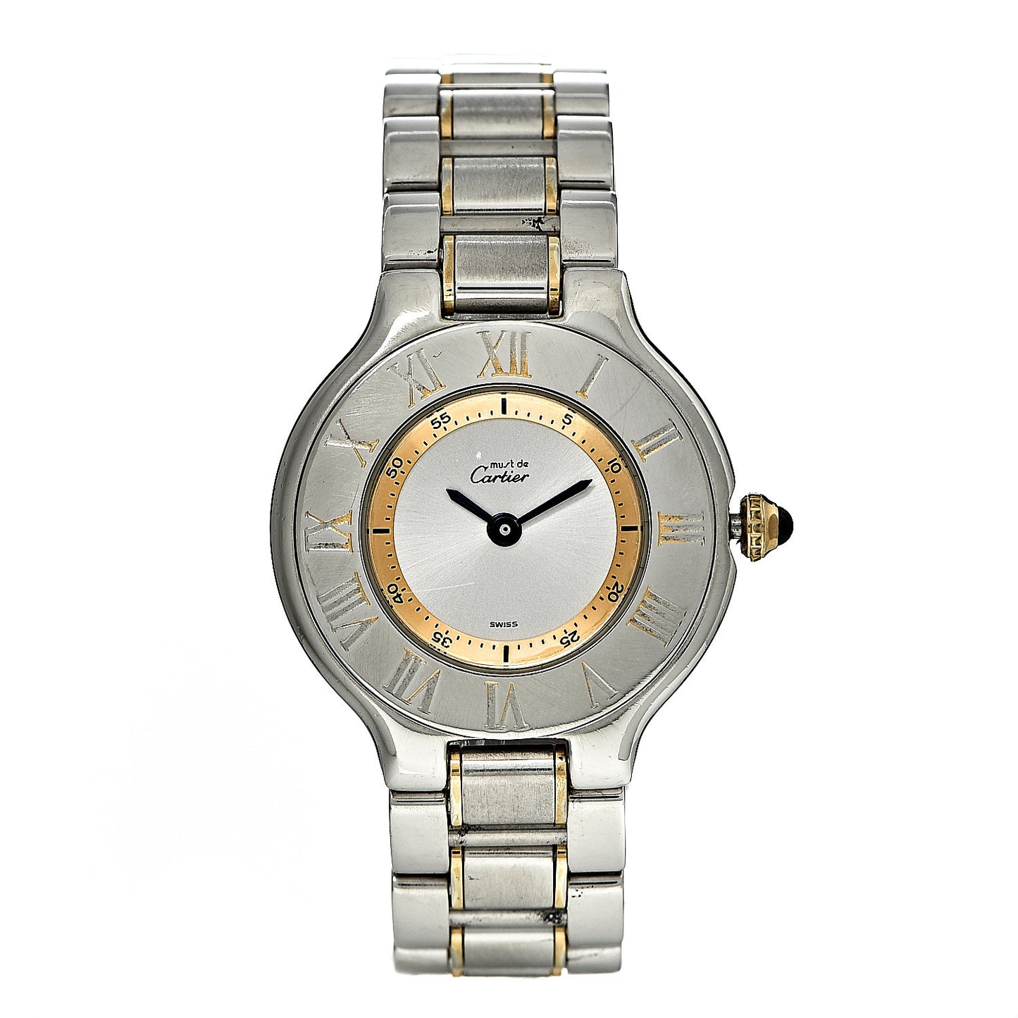 Stainless Steel 18K Yellow Gold 28mm Must De 21 Quartz Watch