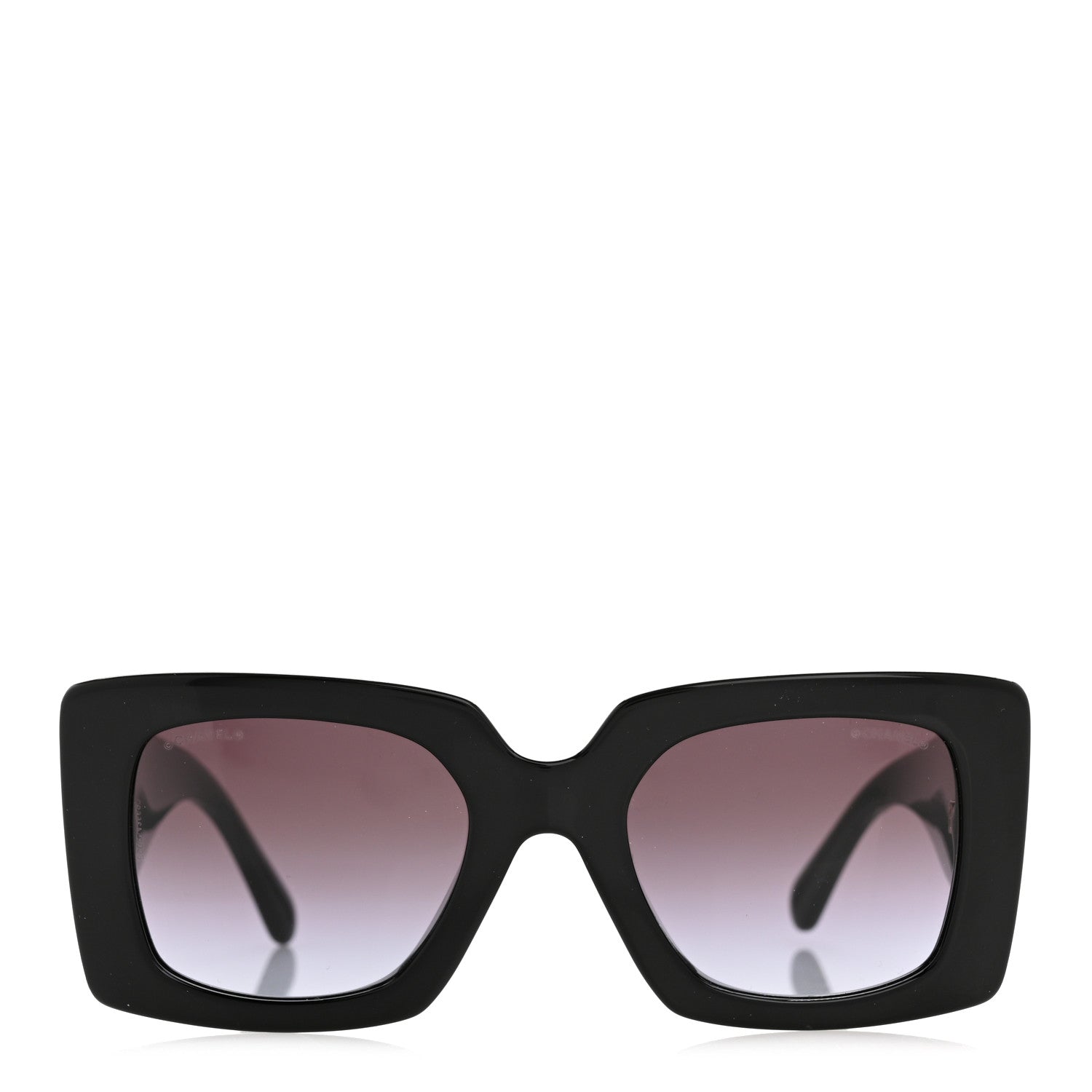 Chanel Acetate Pearl Rectangle Sunglasses 5480-H-A Black 2 of 8