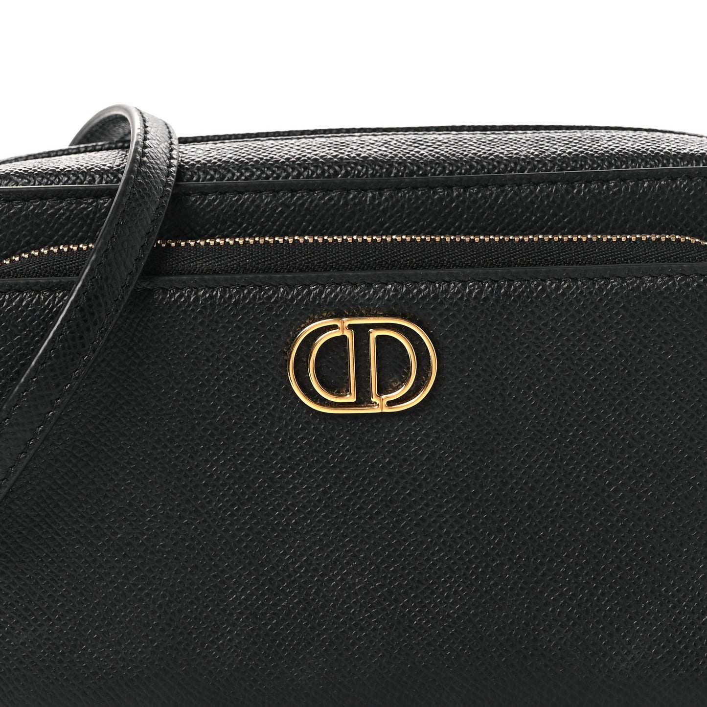 Grained Calfskin Caro Double Pouch Black