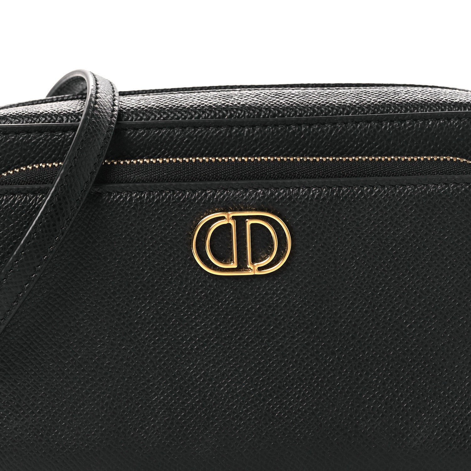Christian Dior Grained Calfskin Caro Double Pouch Black 8 of 12