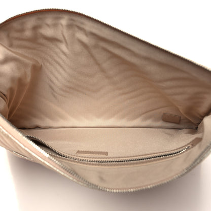 Chanel Iridescent Caviar Chevron Quilted Medium Cosmetic Case Light Gold 5 of 11