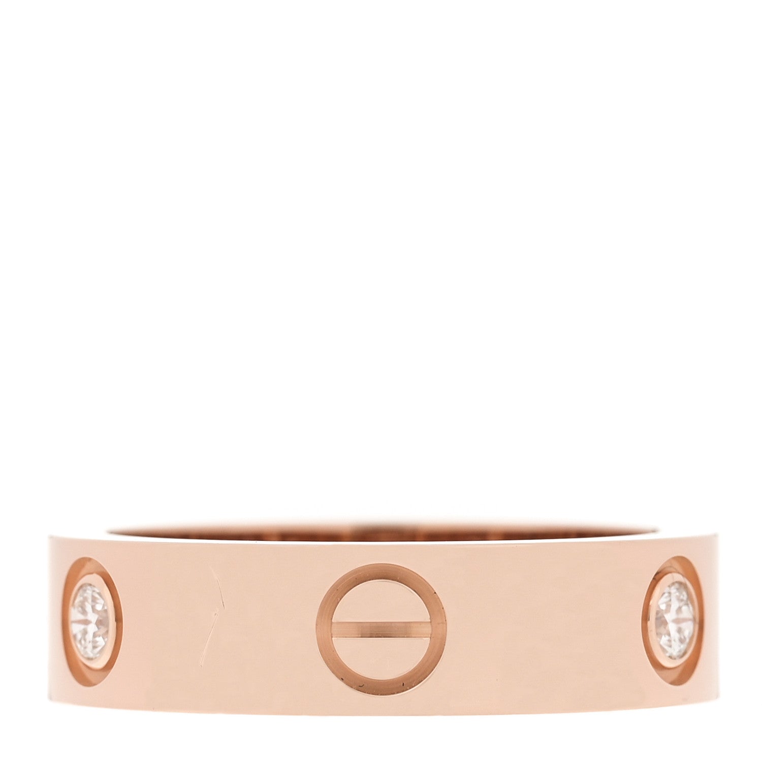 Cartier 18K Pink Gold 3 Diamond 5.5mm LOVE Ring 57 8 3 of 5