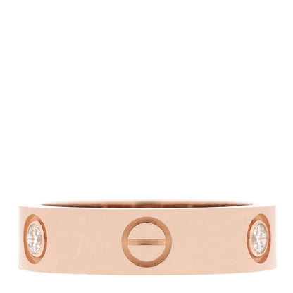 Cartier 18K Pink Gold 3 Diamond 5.5mm LOVE Ring 57 8 3 of 5