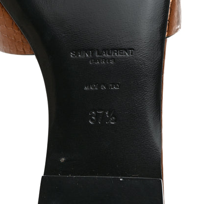 Saint Laurent Metallic Snakeskin Tribute 05 Slide Sandals 37.5 Kanyon Bronze 8 of 9