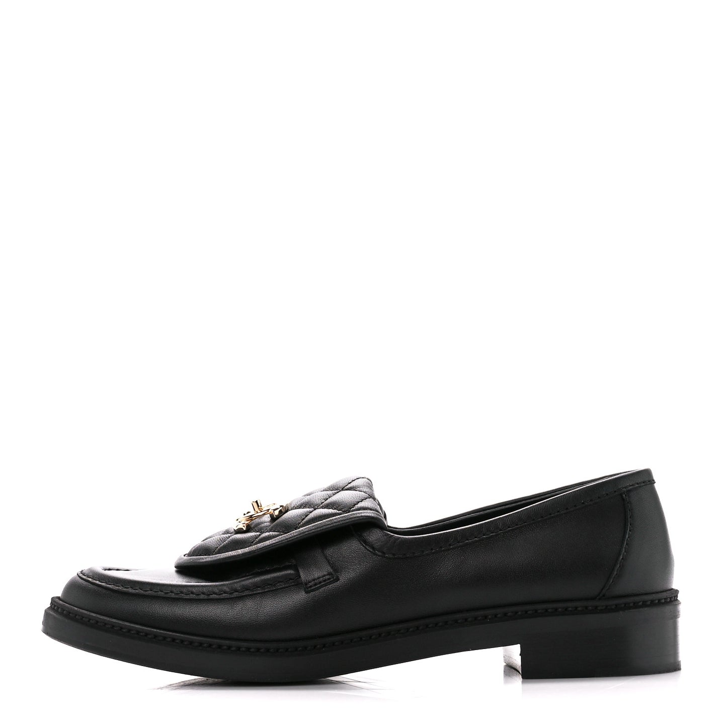 Lambskin Quilted CC Turnlock Loafers 40 Black