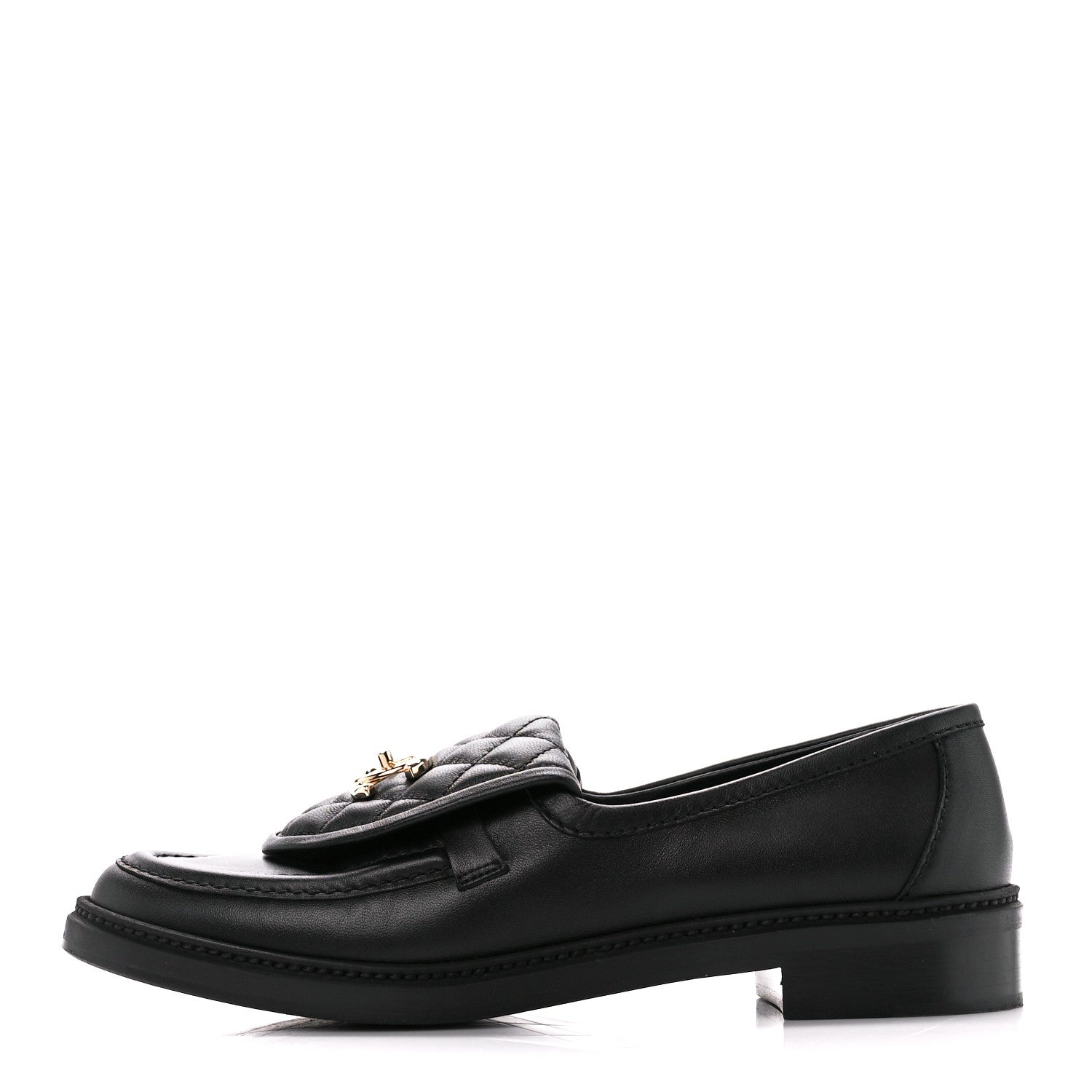 Chanel Lambskin Quilted CC Turnlock Loafers 40 Black 1 of 10
