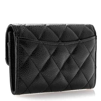 Chanel Caviar Quilted Flap Card Holder Wallet Black 3 of 11