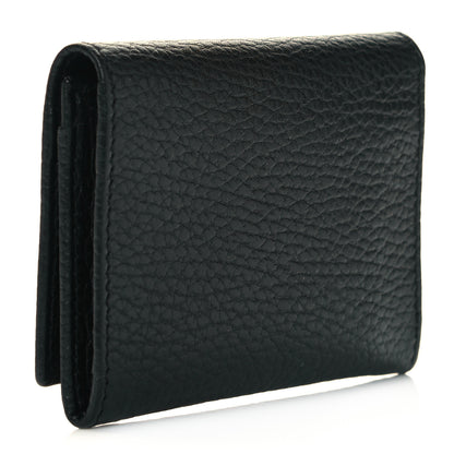 Gucci Pebbled Calfskin GG Marmont Card Case Black 3 of 9