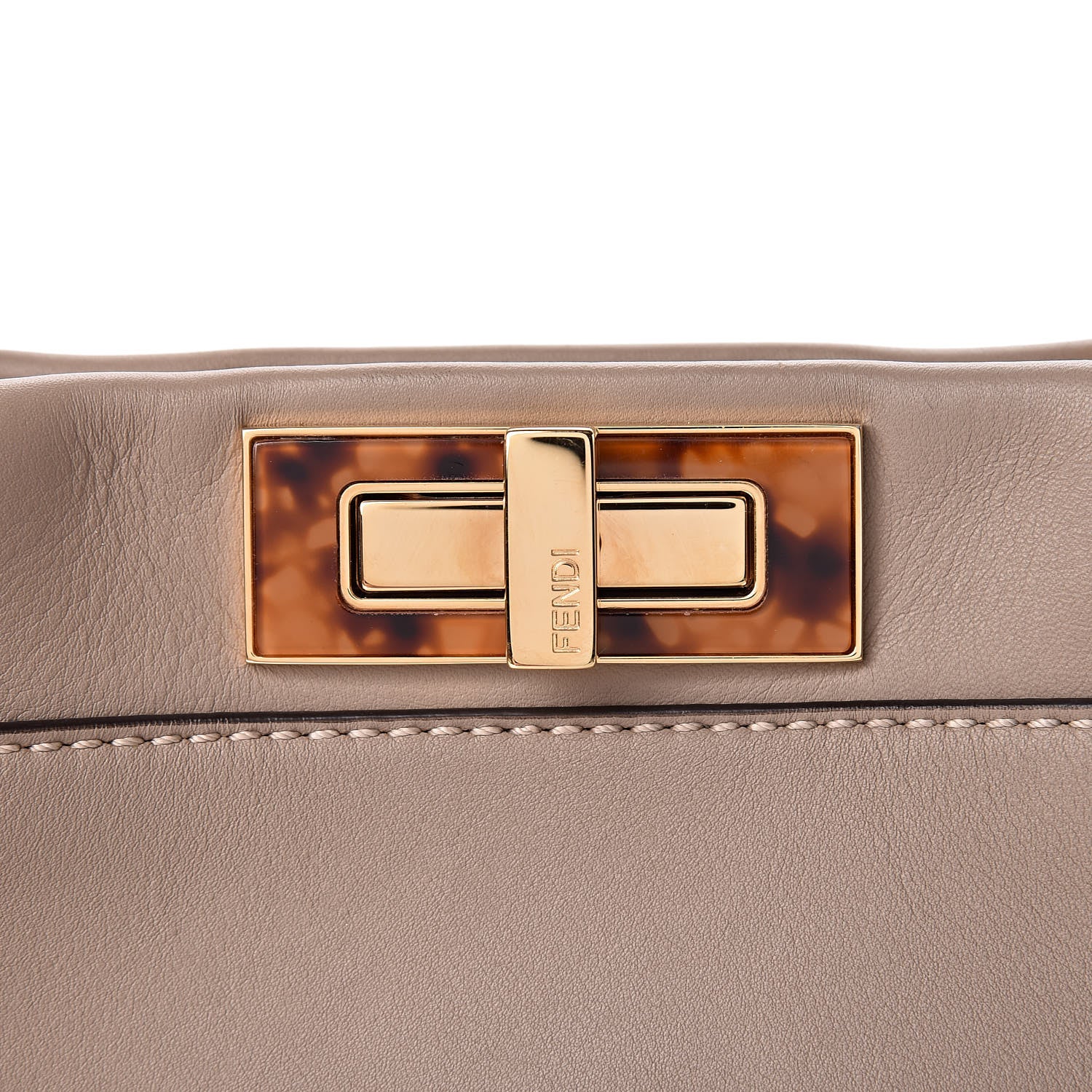 Fendi Vitello Seta Plexiglass Tortoise Medium Peekaboo Iconic Satchel Tortora 10 of 13