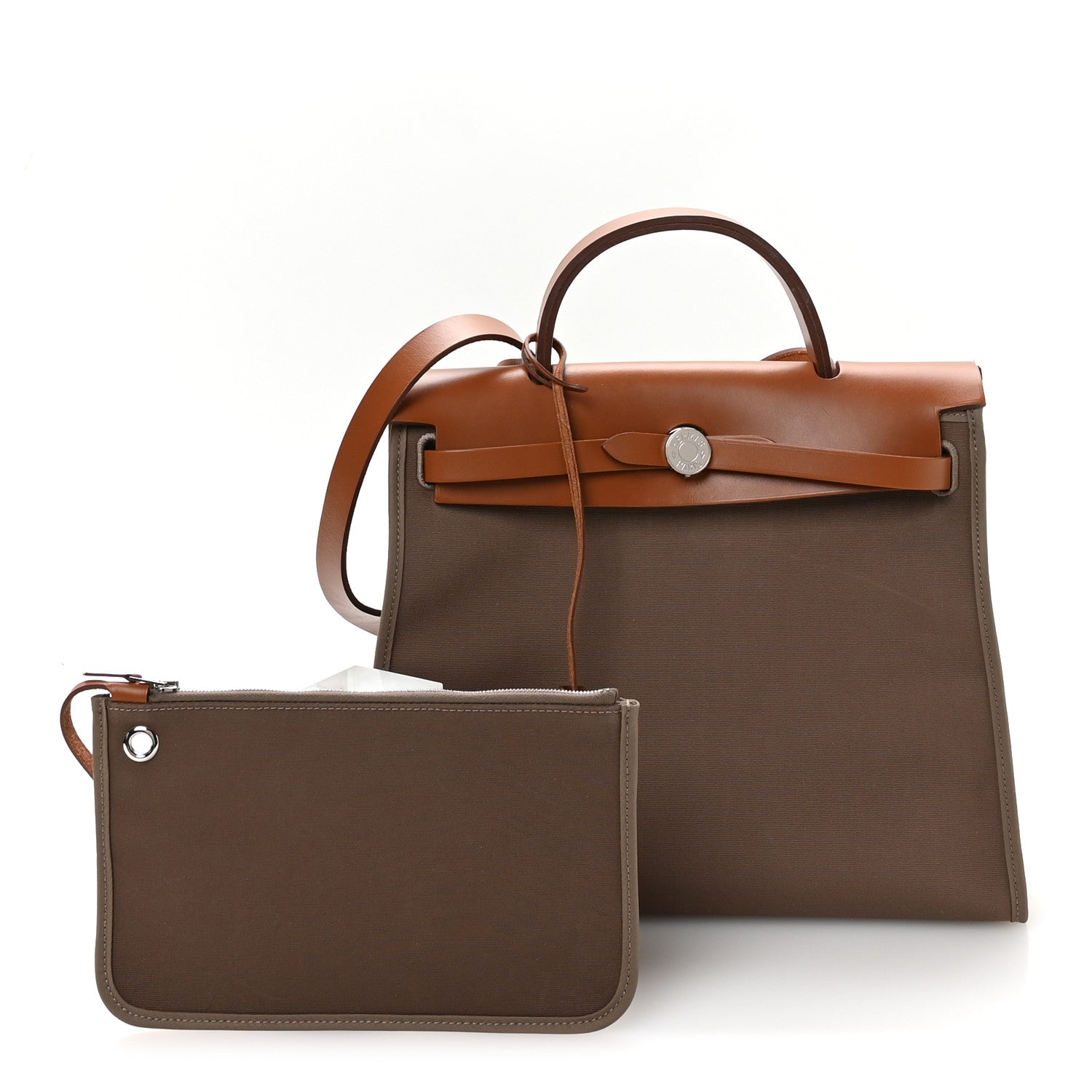 Hermes Vache Hunter Toile Officier Herbag Zip PM 31 Etoupe Fauve 3 of 11