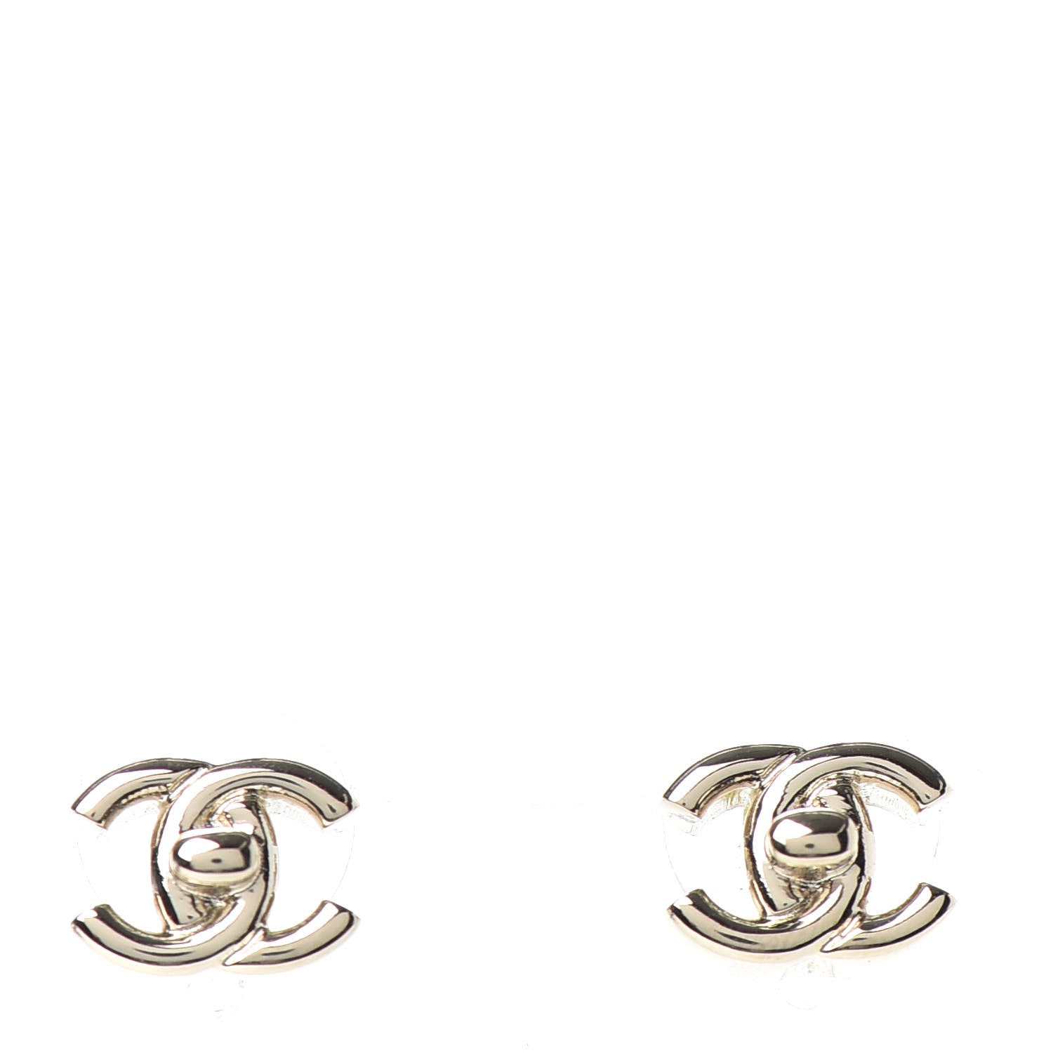 Chanel Metal CC Turnlock Earrings Gold 1 of 4