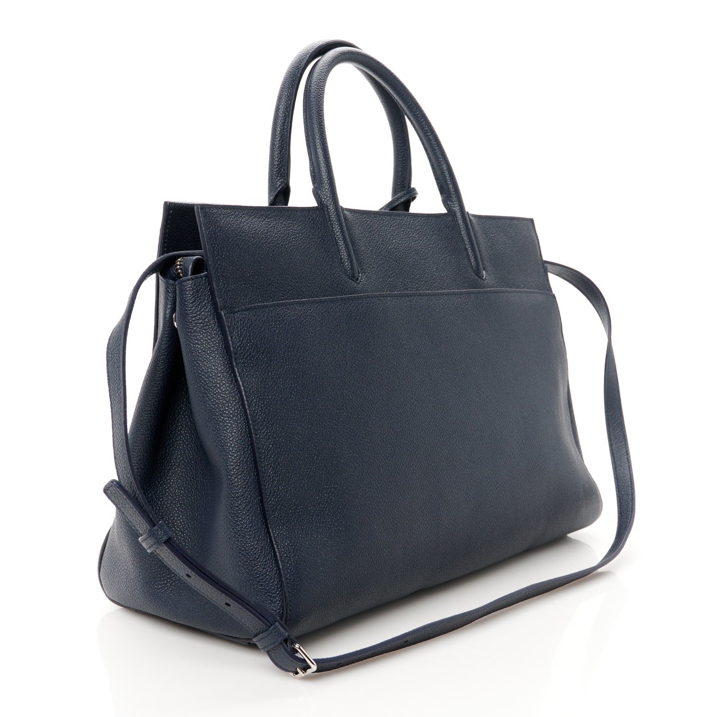 Calfskin Medium Rive Gauche Cabas Navy Blue