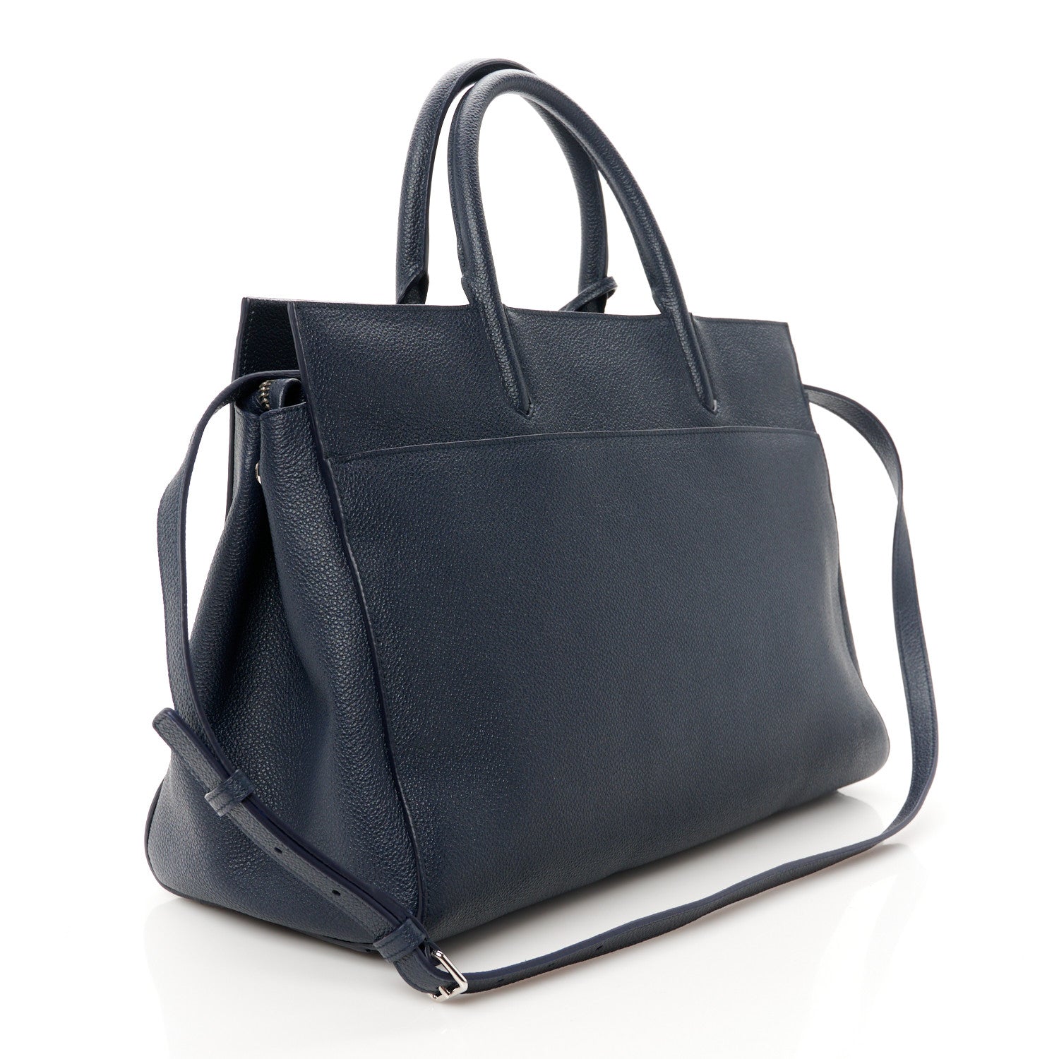 Saint Laurent Calfskin Medium Rive Gauche Cabas Navy Blue 3 of 10