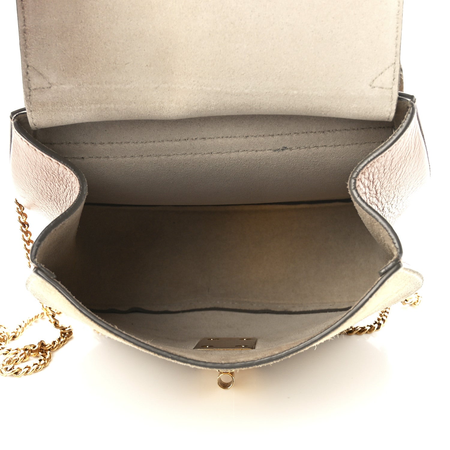 Chloe Suede Smooth Calfskin Drew Shoulder Bag Milky Coffee 5 of 12