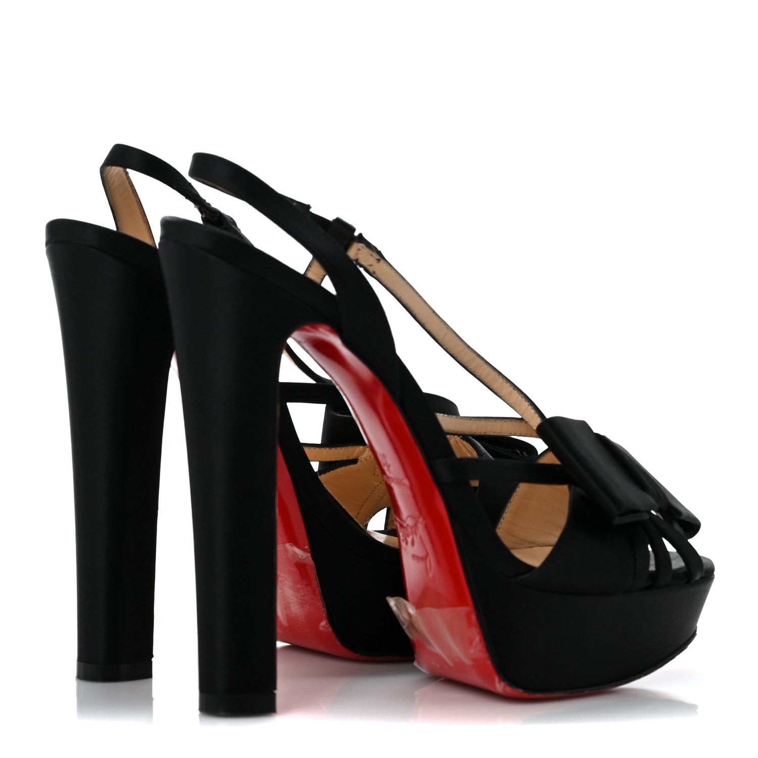 Christian Louboutin Satin Disconoeud Platform Sandals 37 Black 4 of 8