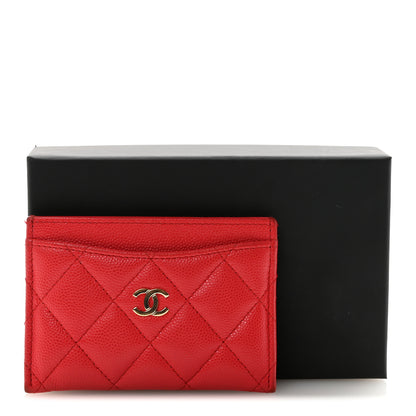 Chanel Caviar Quilted Card Holder Red 9 of 9