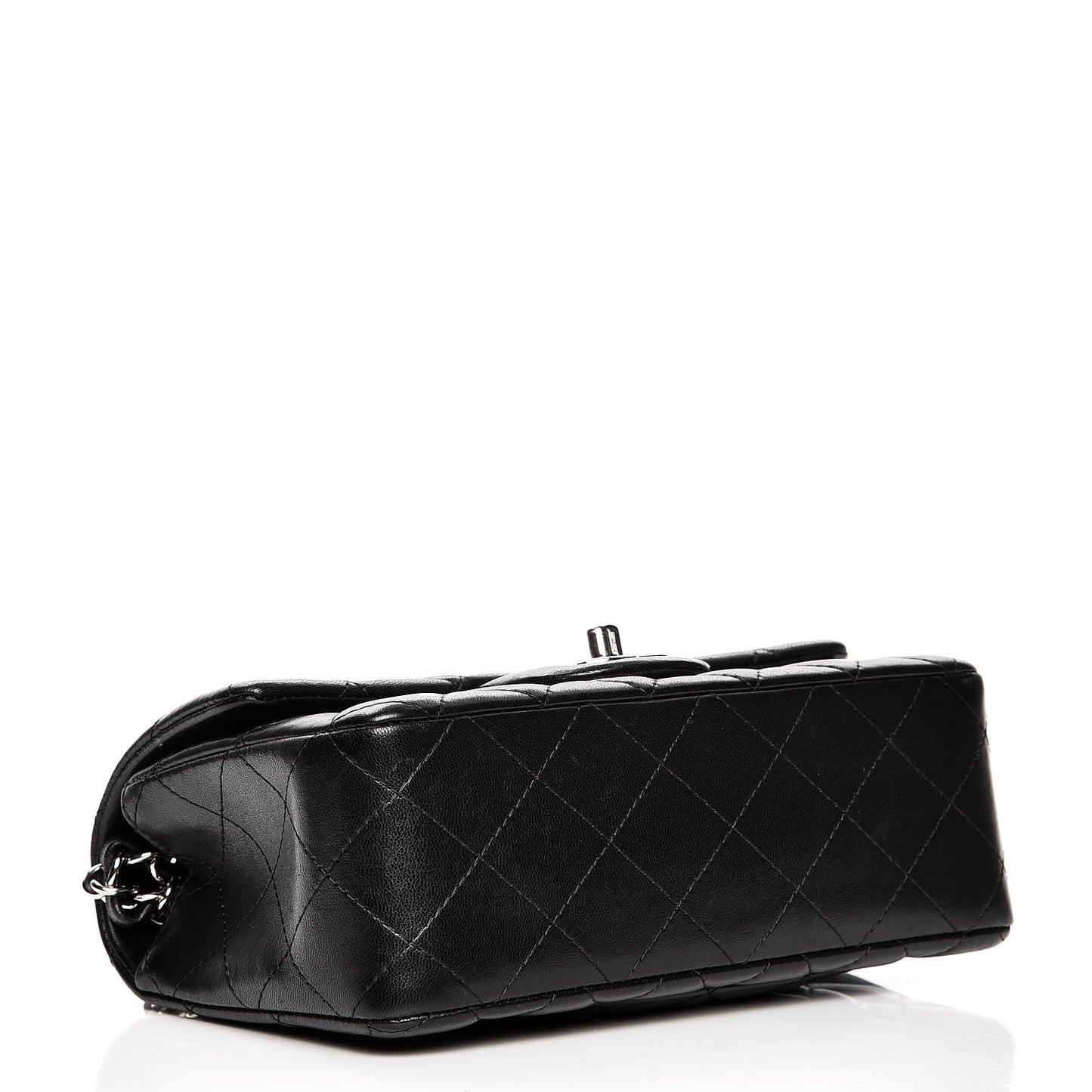 Lambskin Quilted Mini Rectangular Flap Black