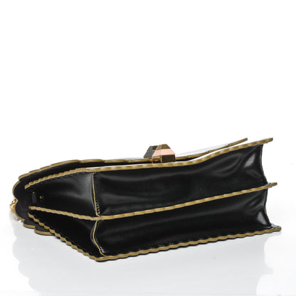 Fendi Vitello Liberty Scalloped Studded Kan I Shoulder Bag Black 4 of 7