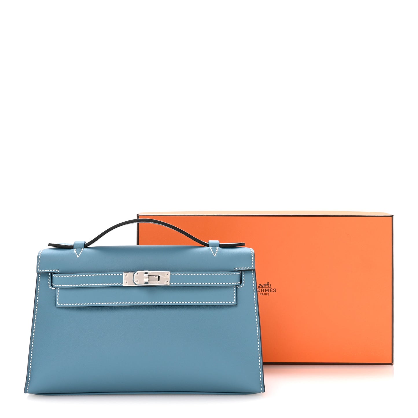 Swift Kelly Pochette Clutch Blue Jean