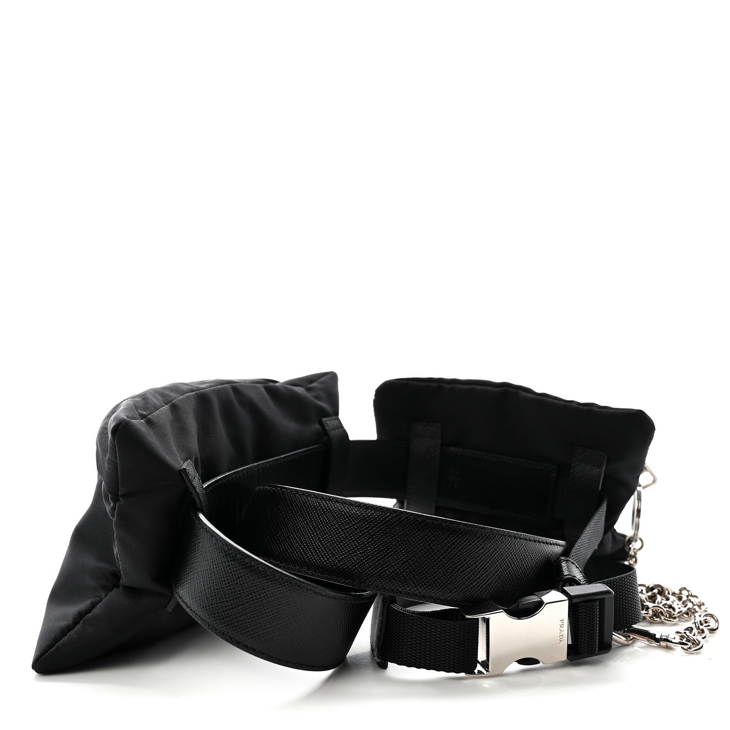 Prada Tessuto Nylon Saffiano Belt Bag 90 36 Black 3 of 9